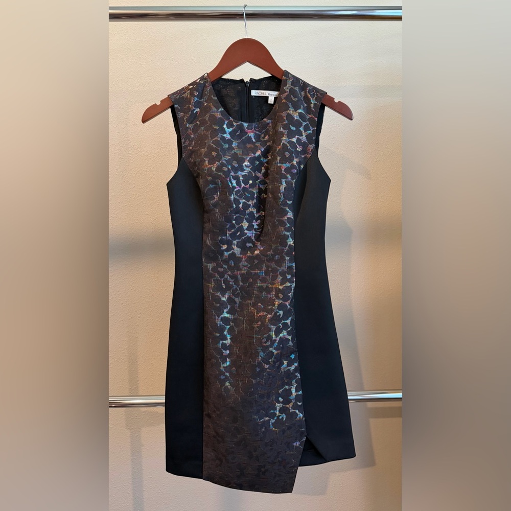 RACHEL Rachel Roy Black Dress with Multicolor Pattern